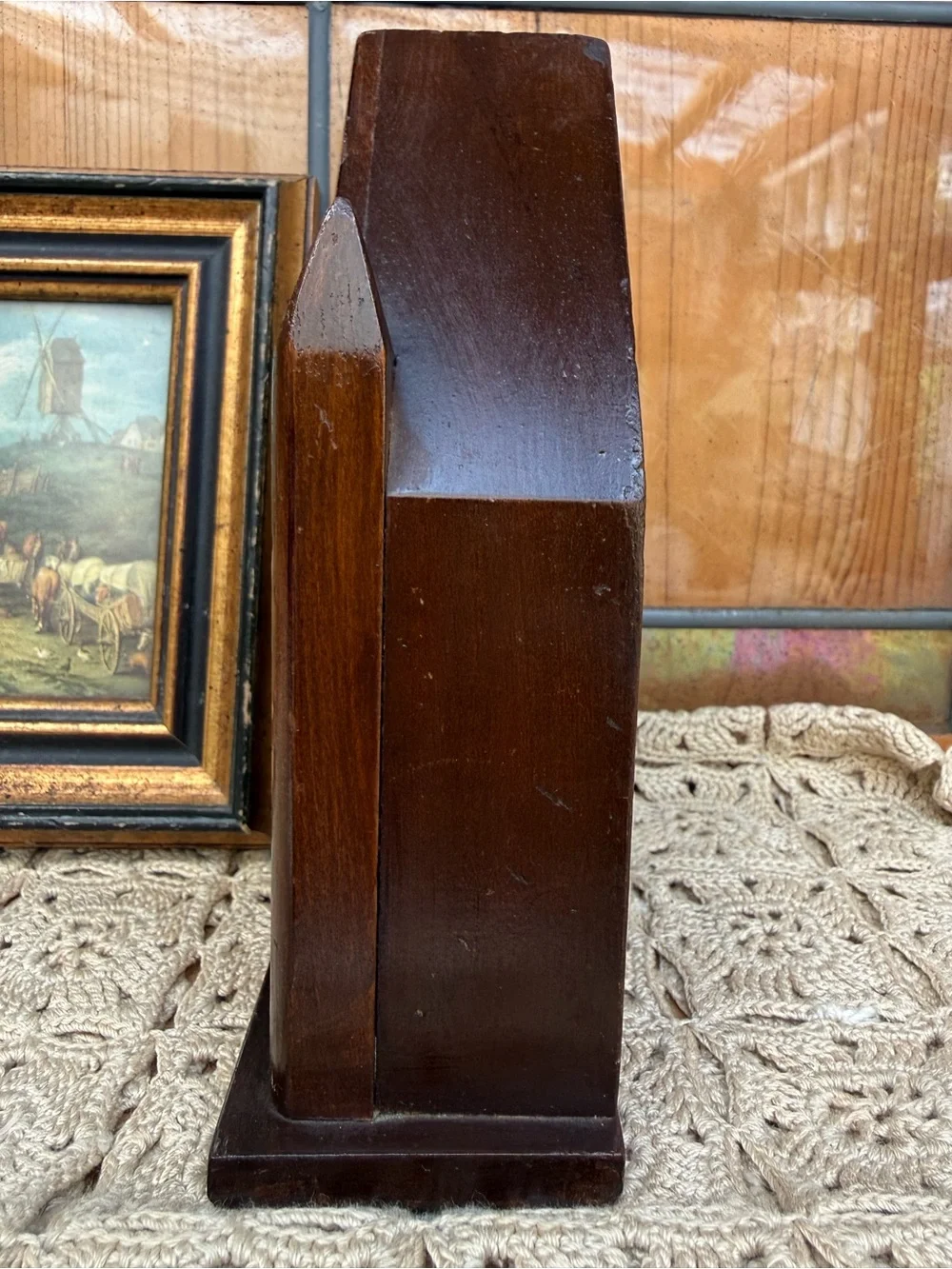 Vintage Antique Burroughs Miniature Gothic Steeple Clock Cathedral Decor As Is